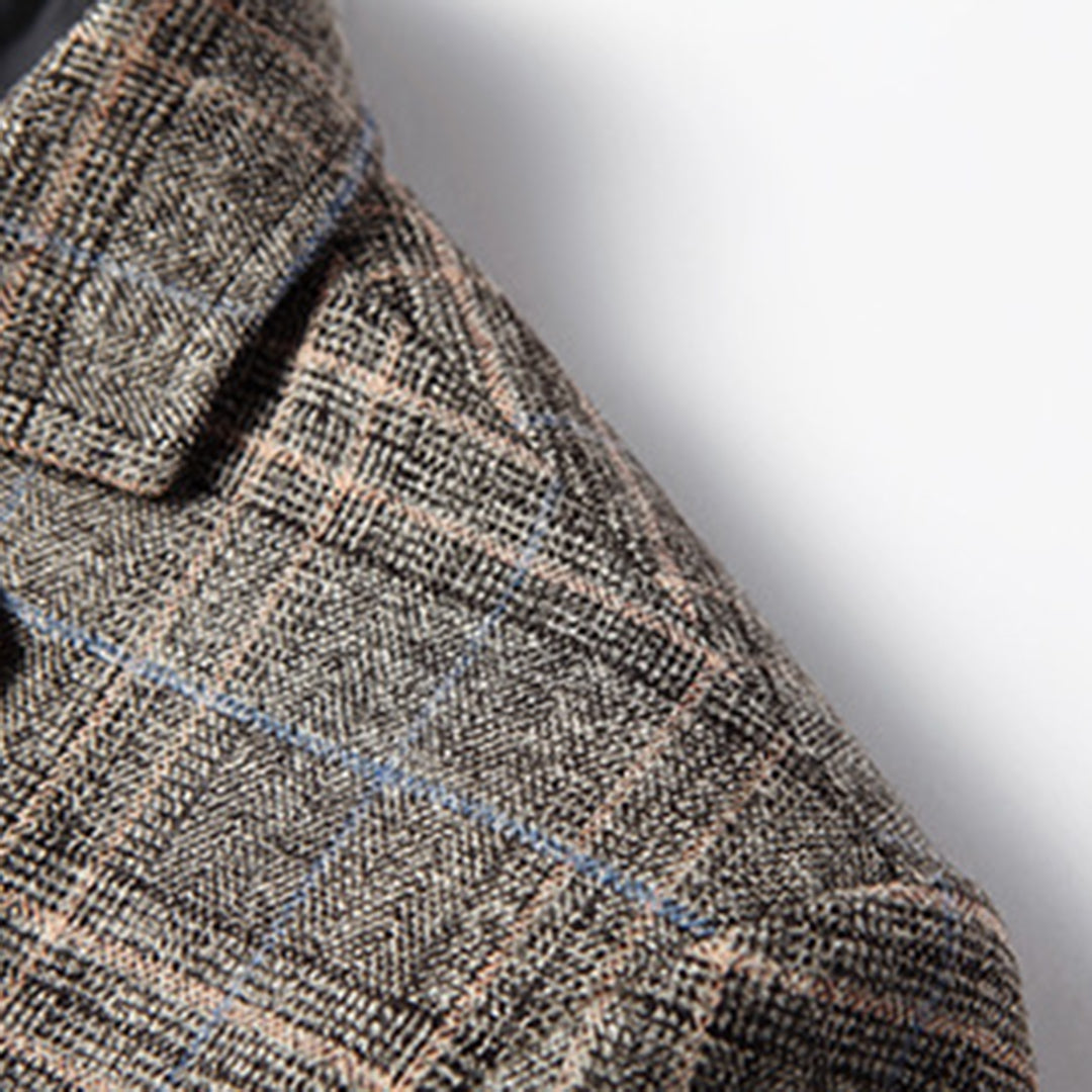 Men's Blazer - Single Breasted - Pockets - Checkered Blazer - Suit Jacket