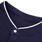 Long Sleeve T-Shirt - Buttoned Up - Slim Fit - Polo Shirt - Men's Clothing
