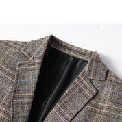 Men's Blazer - Single Breasted - Pockets - Checkered Blazer - Suit Jacket