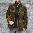 Corduroy Jacket - Pockets - Button Front - Men's Jacket - Cargo Jacket