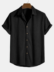 Corduroy Shirt – Button-up – Short-sleeved – Summer Shirt – Men's Shirt-Southern-Taylor