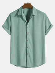 Corduroy Shirt – Button-up – Short-sleeved – Summer Shirt – Men's Shirt-Southern-Taylor