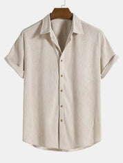 Corduroy Shirt – Button-up – Short-sleeved – Summer Shirt – Men's Shirt-Southern-Taylor