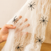 Spider Web with Spiders - White - Fake Spider Web - Halloween Spider Web - Halloween Decoration