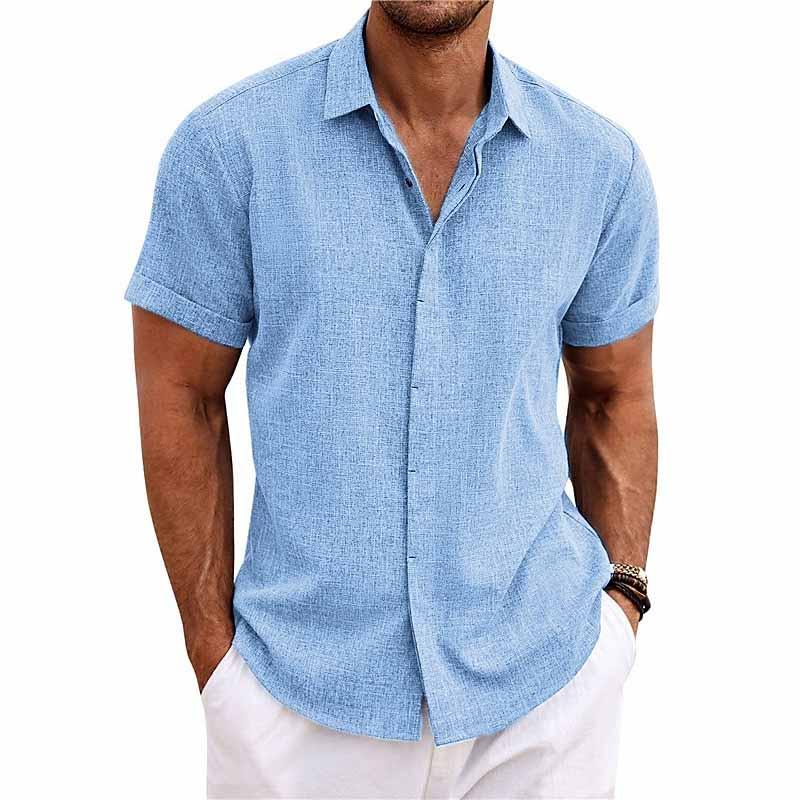 Linen Shirt - Collared | Button-Up | Short Sleeve Shirt | Men's Shirts