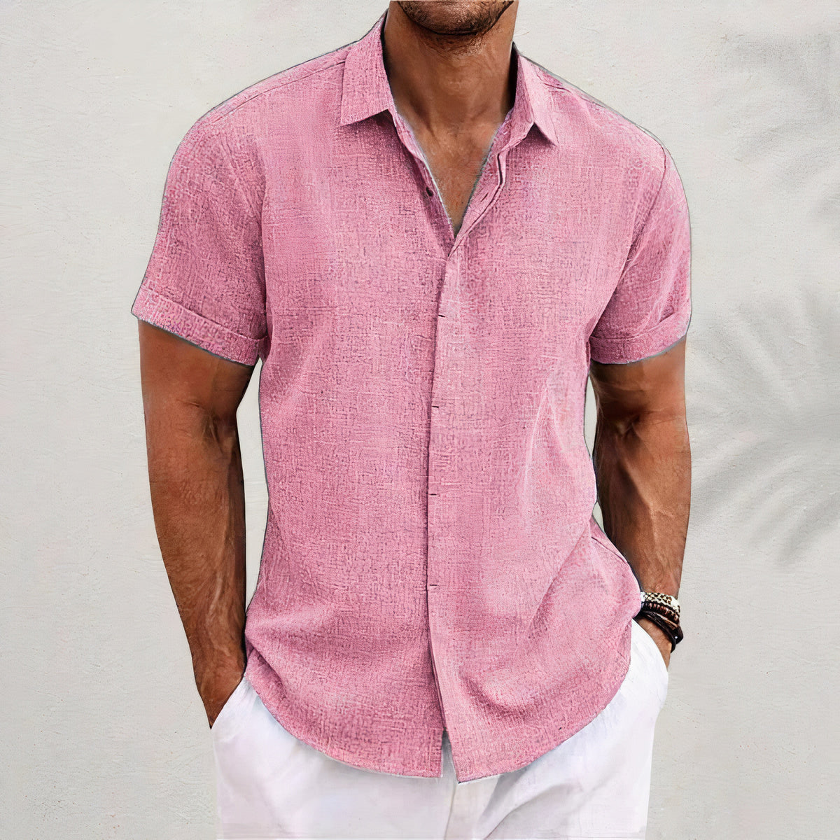 Linen Shirt - Collared | Button-Up | Short Sleeve Shirt | Men's Shirts