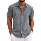 Linen Shirt - Collared | Button-Up | Short Sleeve Shirt | Men's Shirts