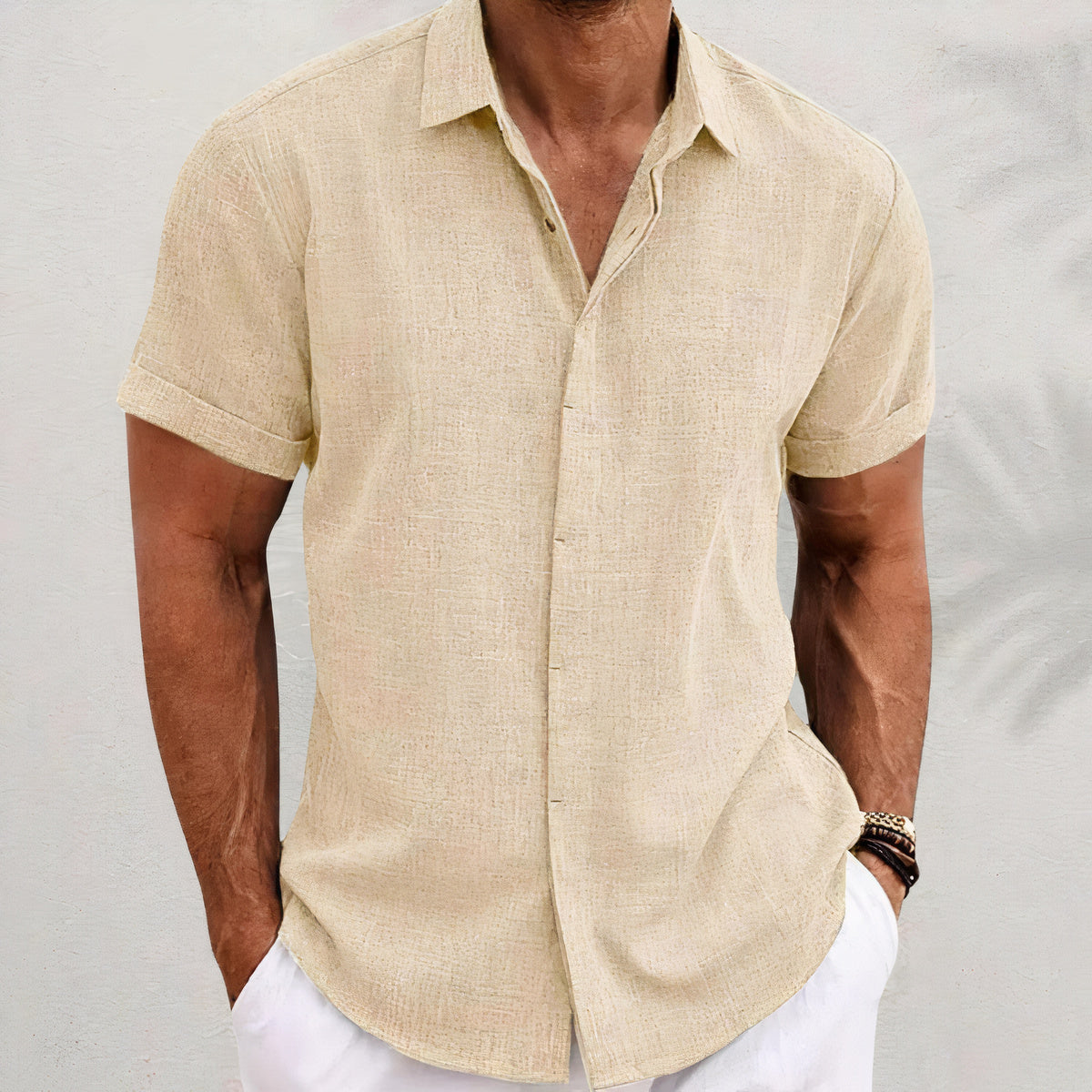 Linen Shirt - Collared | Button-Up | Short Sleeve Shirt | Men's Shirts