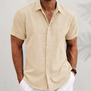 Linen Shirt - Collared | Button-Up | Short Sleeve Shirt | Men's Shirts