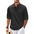 Summer Shirt - Men's Lightweight Half Buttoned Long Sleeve Shirt