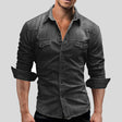 Denim Shirt - Men's Slim Fit Long Sleeve Buttoned Up Shirt