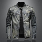 Denim Jacket, Zip-up, Washed, Autumn Jacket, Men's Jacket-Southern-Taylor