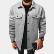 Overshirt - Men's Button-Up Shirt Jacket with Breast Pockets