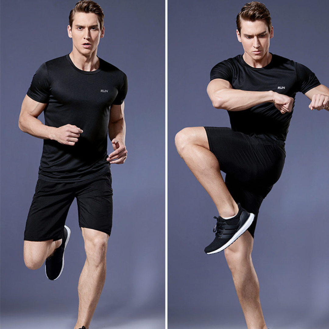 Activewear Set - Men's Two-Piece Sport Shorts and T-Shirt Workout Set