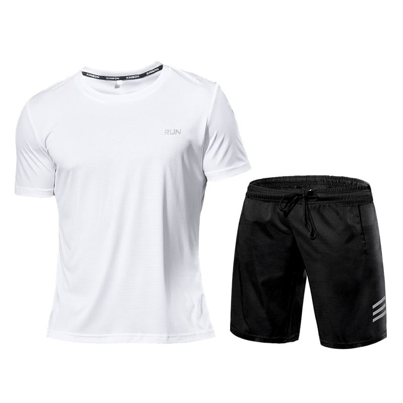 Activewear Set - Men's Two-Piece Sport Shorts and T-Shirt Workout Set