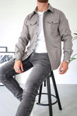 Overshirt - Men's Long Sleeve Button-Up Shirt with Breast Pockets