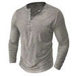 Long Sleeve T-Shirt - Half Buttoned - Pullover - Henley Shirt - Men's Shirt