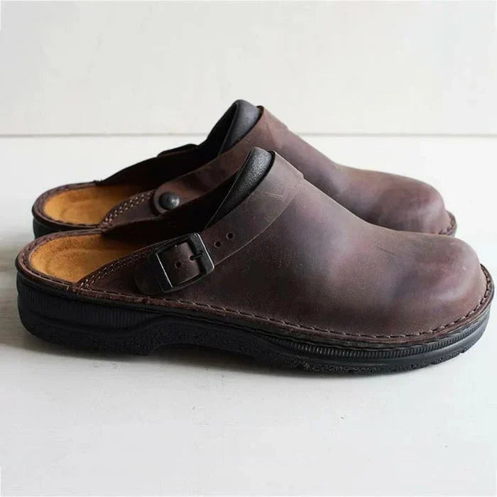 Clogs | Comfortable | Slip-On | Leather Slippers | Men's Shoes