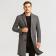 Wool Coat | Mid Lenght | Single Breasted | Winter Trench Coat | Men's Winter Jacket