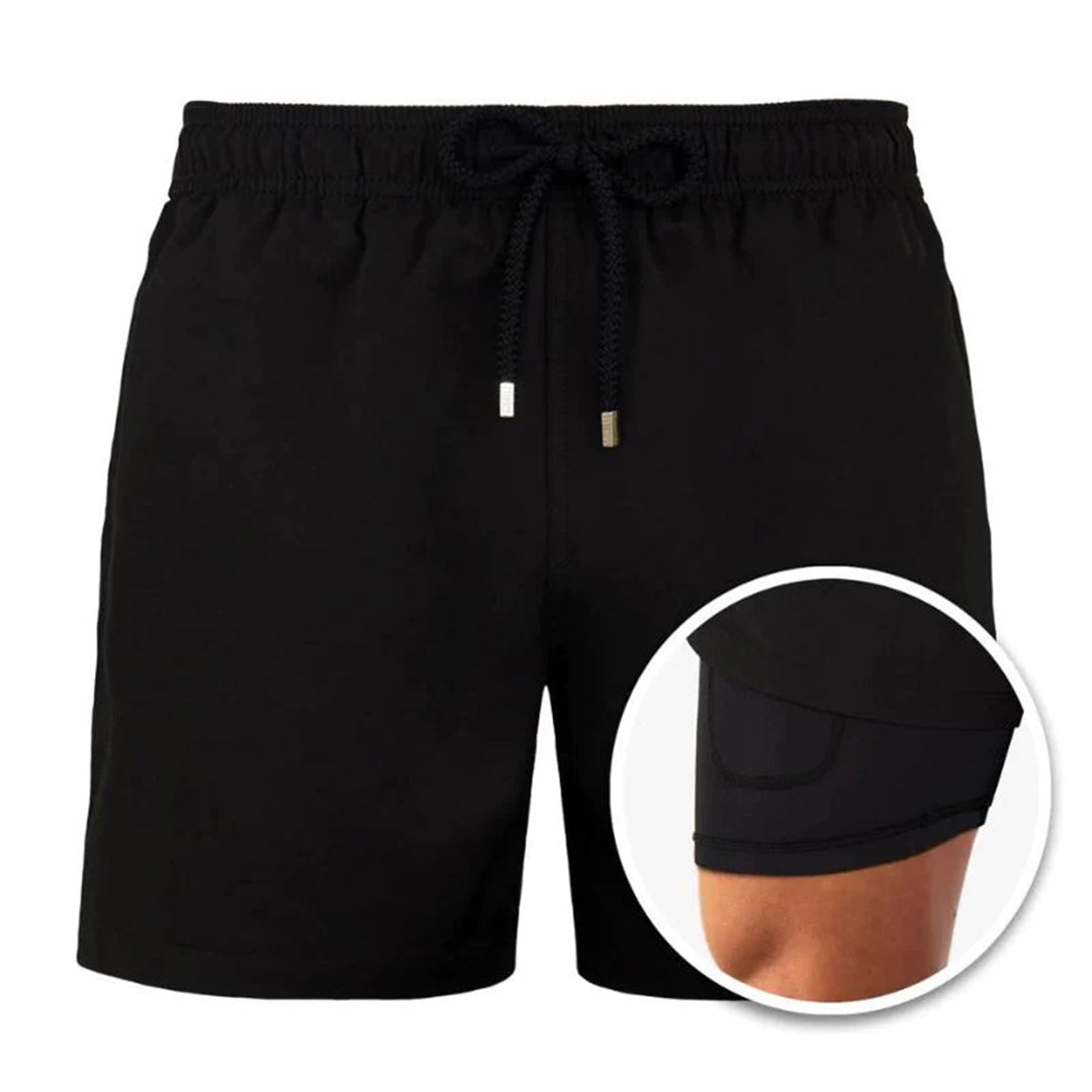 Swim Shorts - Drawstring - 2-in1 - Board Shorts - Men's Swimwear