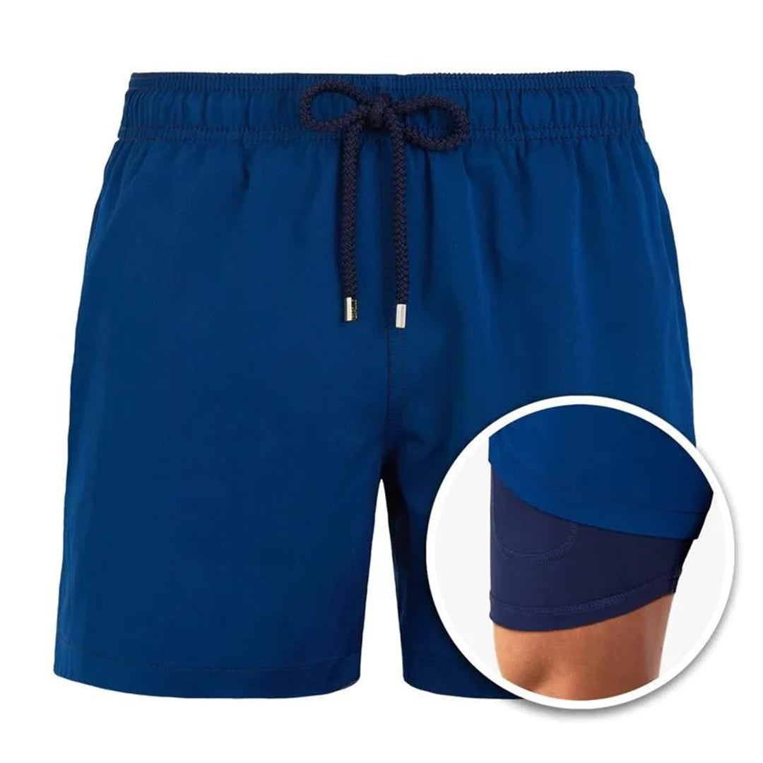 Swim Shorts - Drawstring - 2-in1 - Board Shorts - Men's Swimwear