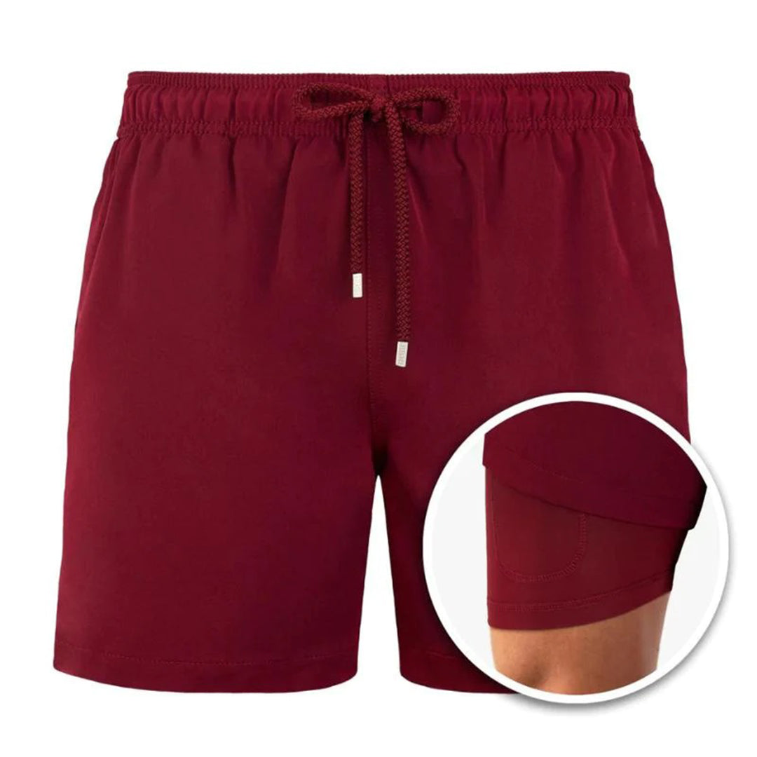Swim Shorts - Drawstring - 2-in1 - Board Shorts - Men's Swimwear