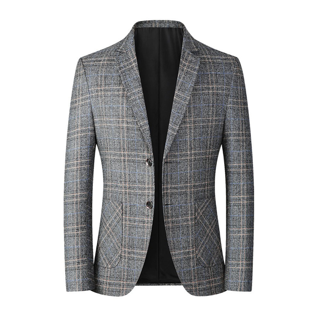 Men's Blazer - Single Breasted - Pockets - Checkered Blazer - Suit Jacket