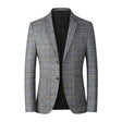 Men's Blazer - Single Breasted - Pockets - Checkered Blazer - Suit Jacket