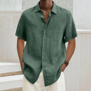 Short Sleeve Shirt - Men's Lightweight Loose Fit Button-Up Shirt for Summer