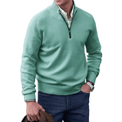 Mens Quarter Zip Jumper - Winter - Pullover - Knitted jumper - Mens Half Zip Sweater
