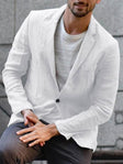 Linen Blazer - Men's Lightweight Single Breasted Cotton Blazer Jacket