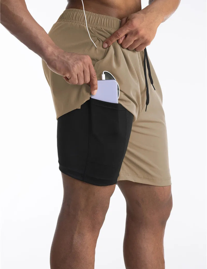2-in-1 Shorts | Pockets | Workout | Running Shorts | Men's Shorts