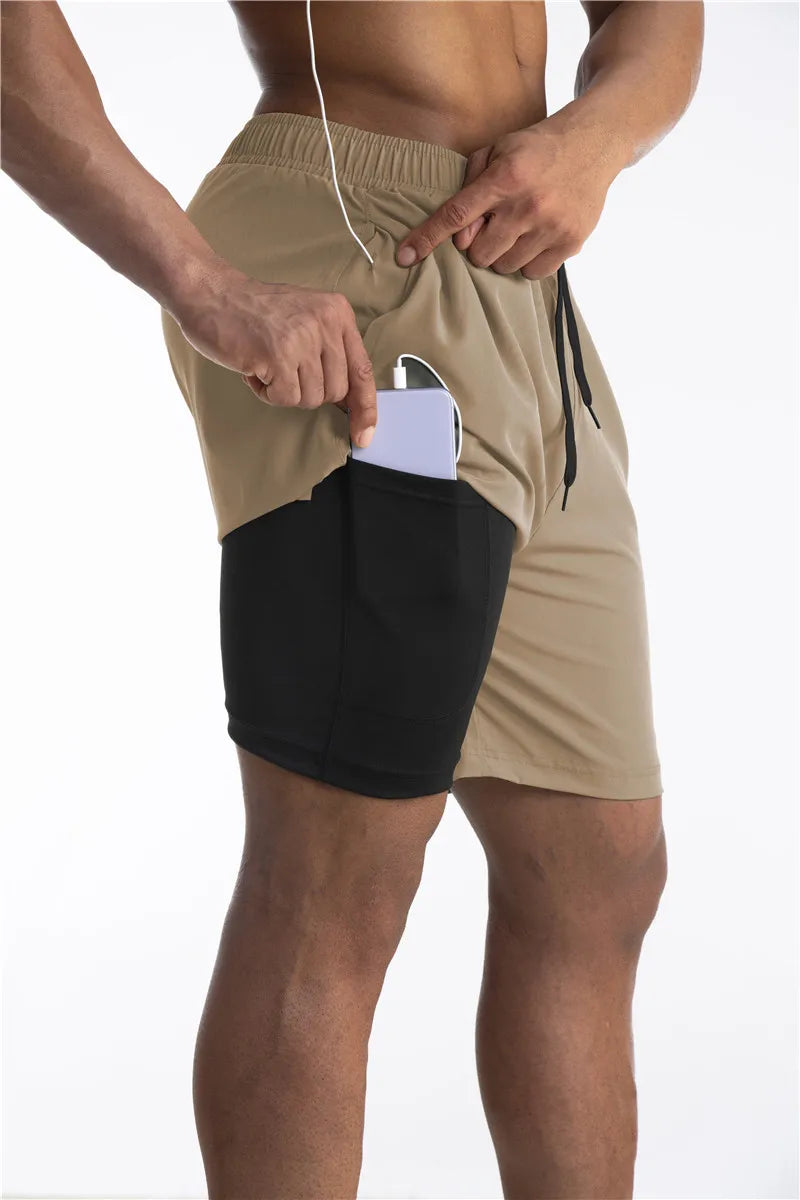 2-in-1 Shorts | Pockets | Workout | Running Shorts | Men's Shorts