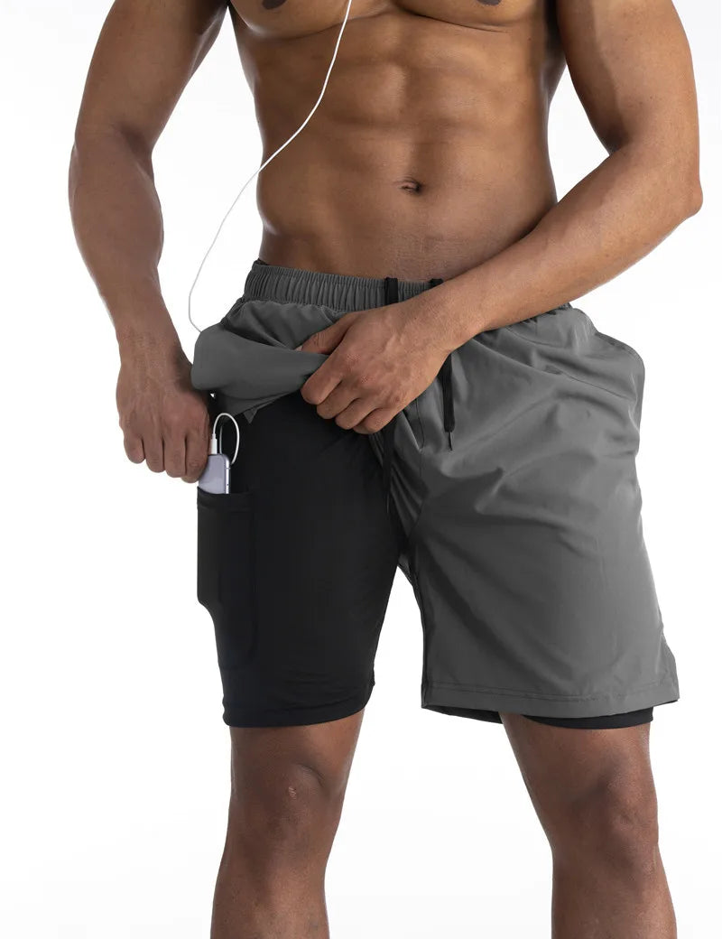 2-in-1 Shorts | Pockets | Workout | Running Shorts | Men's Shorts