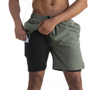 2-in-1 Shorts | Pockets | Workout | Running Shorts | Men's Shorts