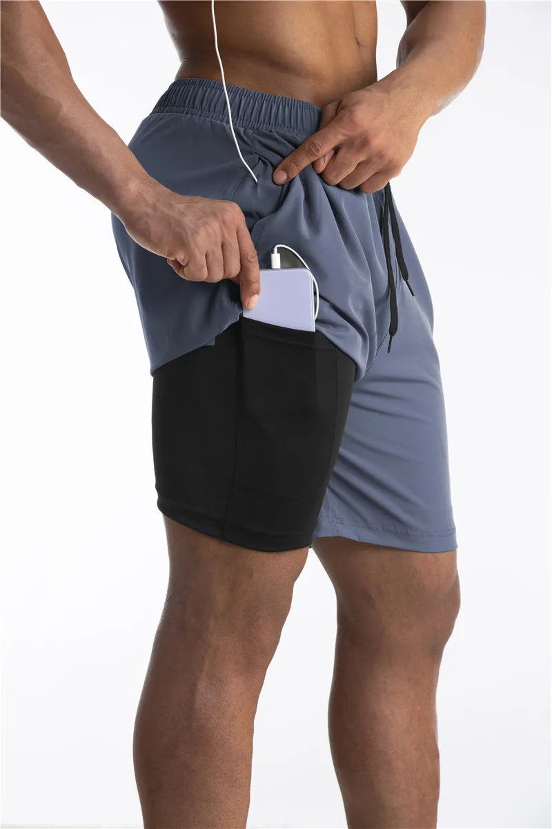 2-in-1 Shorts | Pockets | Workout | Running Shorts | Men's Shorts