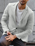 Linen Blazer - Men's Lightweight Single Breasted Cotton Blazer Jacket