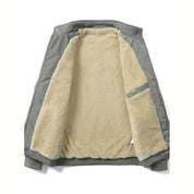 Winter Bomber Jacket - Fleece Lined - Zip-Up - Winter Jacket - Men's Bomber Jacket