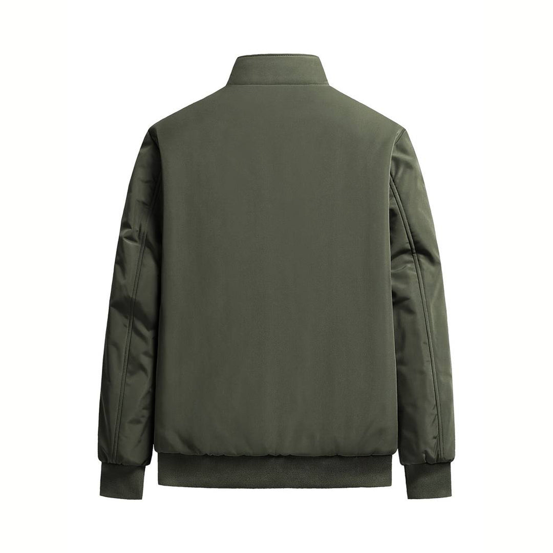 Winter Bomber Jacket - Fleece Lined - Zip-Up - Winter Jacket - Men's Bomber Jacket