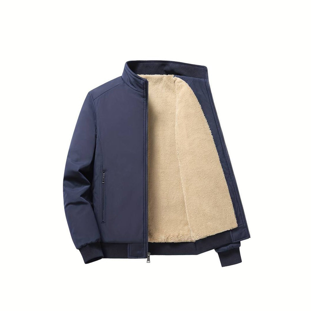 Winter Bomber Jacket - Fleece Lined - Zip-Up - Winter Jacket - Men's Bomber Jacket