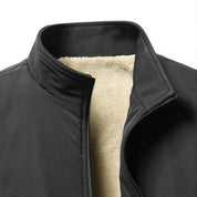 Winter Bomber Jacket - Fleece Lined - Zip-Up - Winter Jacket - Men's Bomber Jacket