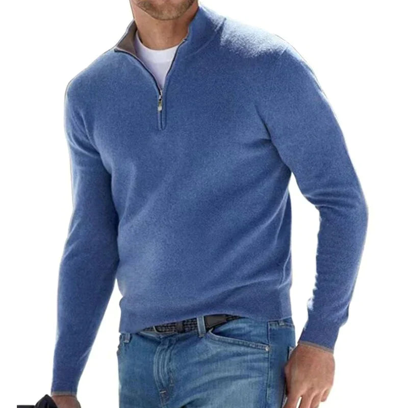 Half-Zip Pullover - Warm Long-sleeved Knitted Sweater for Men-Southern-Taylor