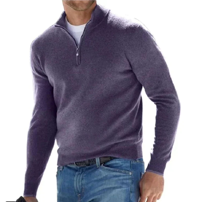 Half-Zip Pullover - Warm Long-sleeved Knitted Sweater for Men-Southern-Taylor