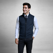 Knitted Vest - Men's Sleeveless Woolen Zip-Up Vest