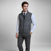 Knitted Vest - Men's Sleeveless Woolen Zip-Up Vest