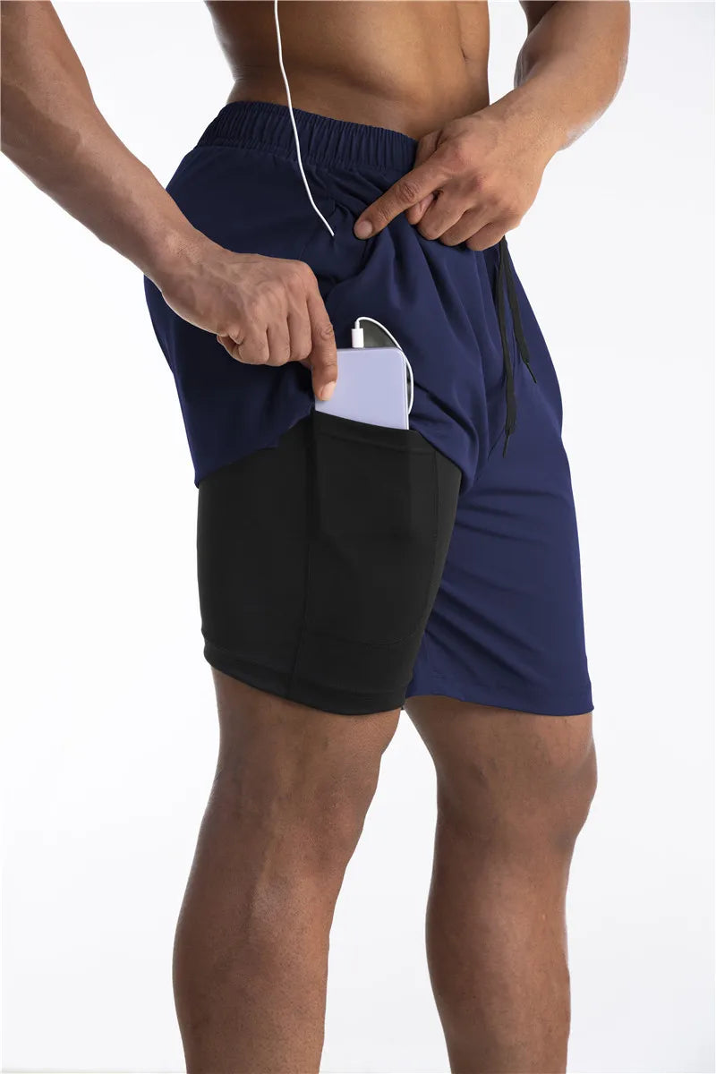 2-in-1 Shorts | Pockets | Workout | Running Shorts | Men's Shorts