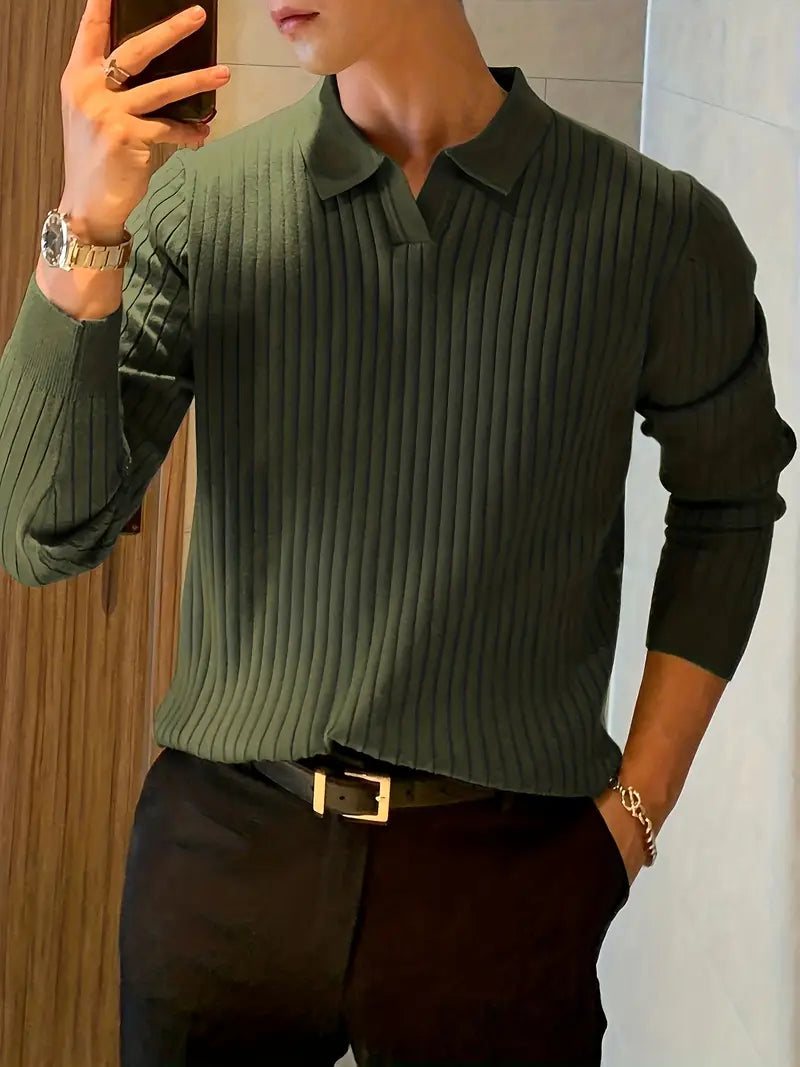 Polo Jumper | Collared | Smart Casual | Knitted Sweater | Men's Clothing