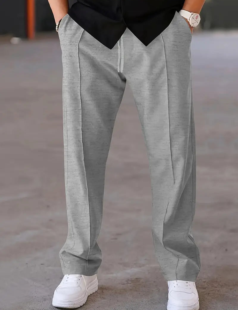 Pleated Trousers | Drawstring | Relaxed Fit | Smart Casual Trousers | Men's Pants