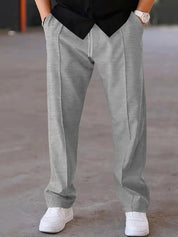 Pleated Trousers | Drawstring | Relaxed Fit | Smart Casual Trousers | Men's Pants
