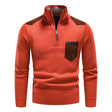 Quarter Zip Jumper - Warm - Long Sleeve - Knitted Sweater - Men's Half Zip Pullover
